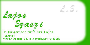 lajos szaszi business card